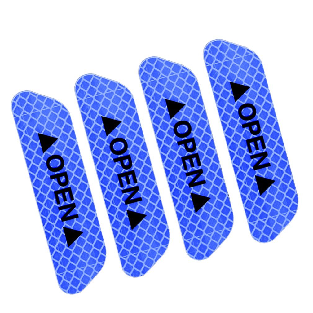 4x Car Door Safety Reflective Tape - Open Sign Warning Sticker For Vehicle, 9x3cm