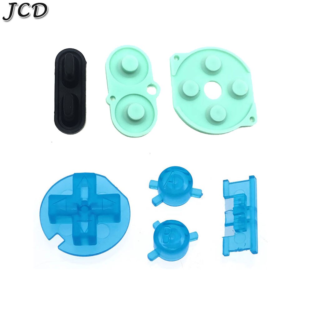 JCD-almohadilla de goma de silicona para Nintendo Game para chico de Color, botón conductor para GBC, botón de encendido y apagado, botones AB, almohadillas D: Clear Blue