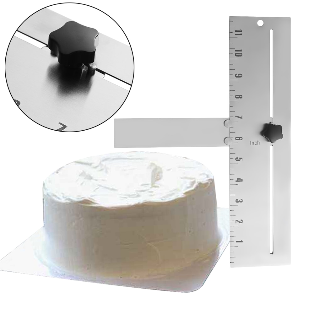 Einstellbar Kuchen Schaber Backen Knackig Ecken Edelstahl DIY Backen Werkzeuge Kuchen Kamm Metall Kuchen Kante Glatter