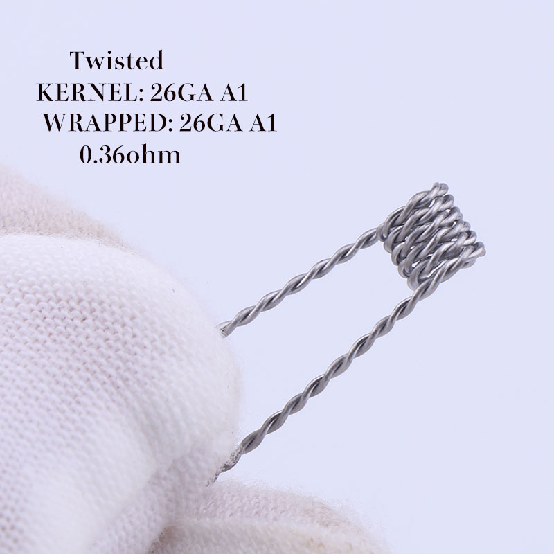 XFKM 50 pcs alien fused clapton tiger mix flat twisted coils premade wrap wires Quad hive Heating Resistance coil a1