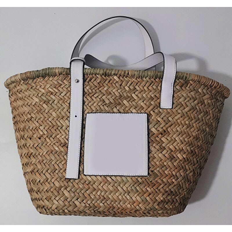 Populaire grand panier sac à main 100% paille naturelle armure femmes paille tissé sac: picture 2 / Small