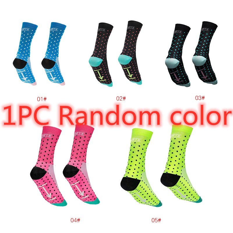 Calcetines deportivos para ciclismo , de , transpirables, para andar en baloncesto, correr, Media bicicleta, 1 par: Random color