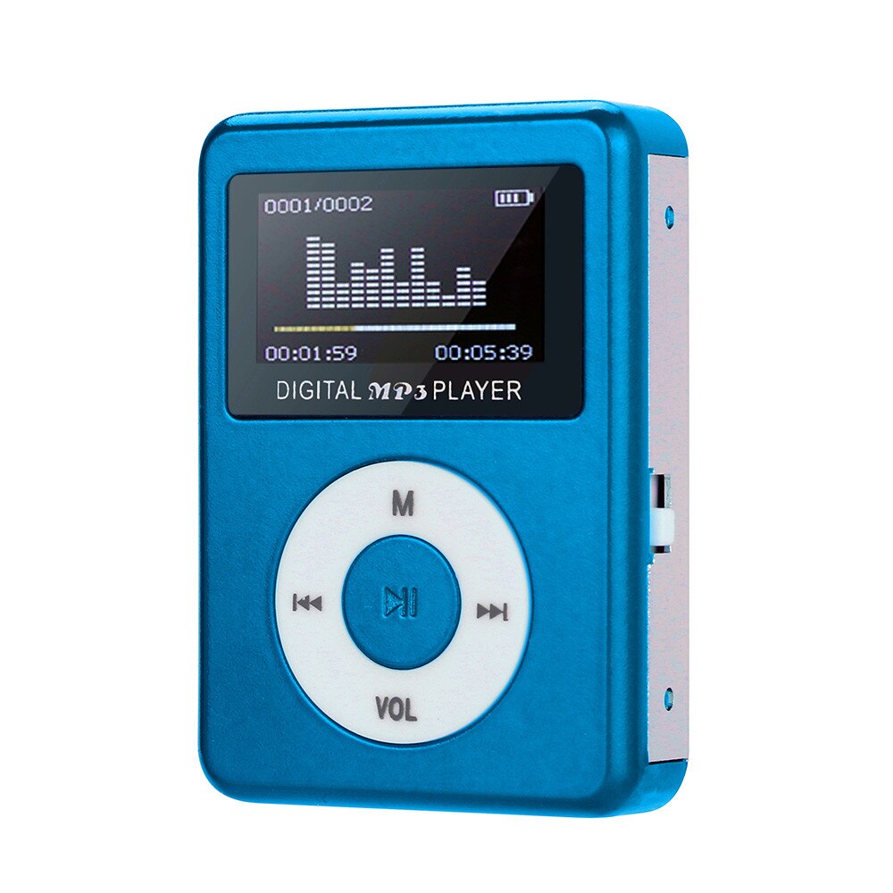 USB Mini MP3 Player LCD Screen Colorful USB Hi Fi Music Player Support 32GB Micro SD TF Card: BU