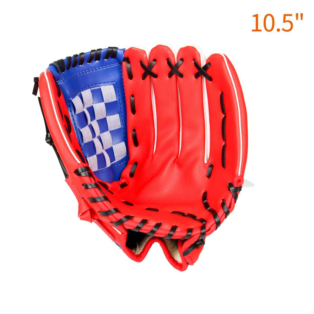 Guante de béisbol para deportes al aire libre, equipo de práctica de Softball, 9,5 "/10,5"/11,5 "/12,5", cuatro colores a elegir