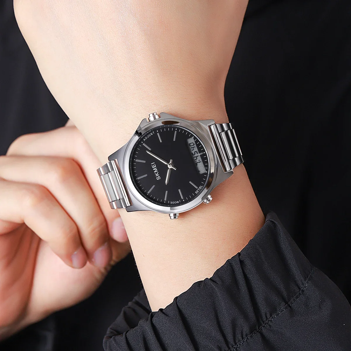 Reloj SKMEI 2120 reloj hombre 3 tiempo pantalla de luz trasera reloj cronógrafo Digital relojes deportivos relojes de pulsera con alarma impermeables para hombre