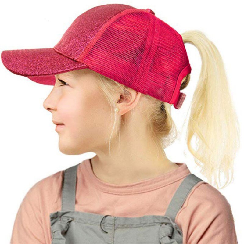 Kinderen Paardenstaart Baseball Cap Zomer Zonnehoed Outdoor Sport Mesh Cap