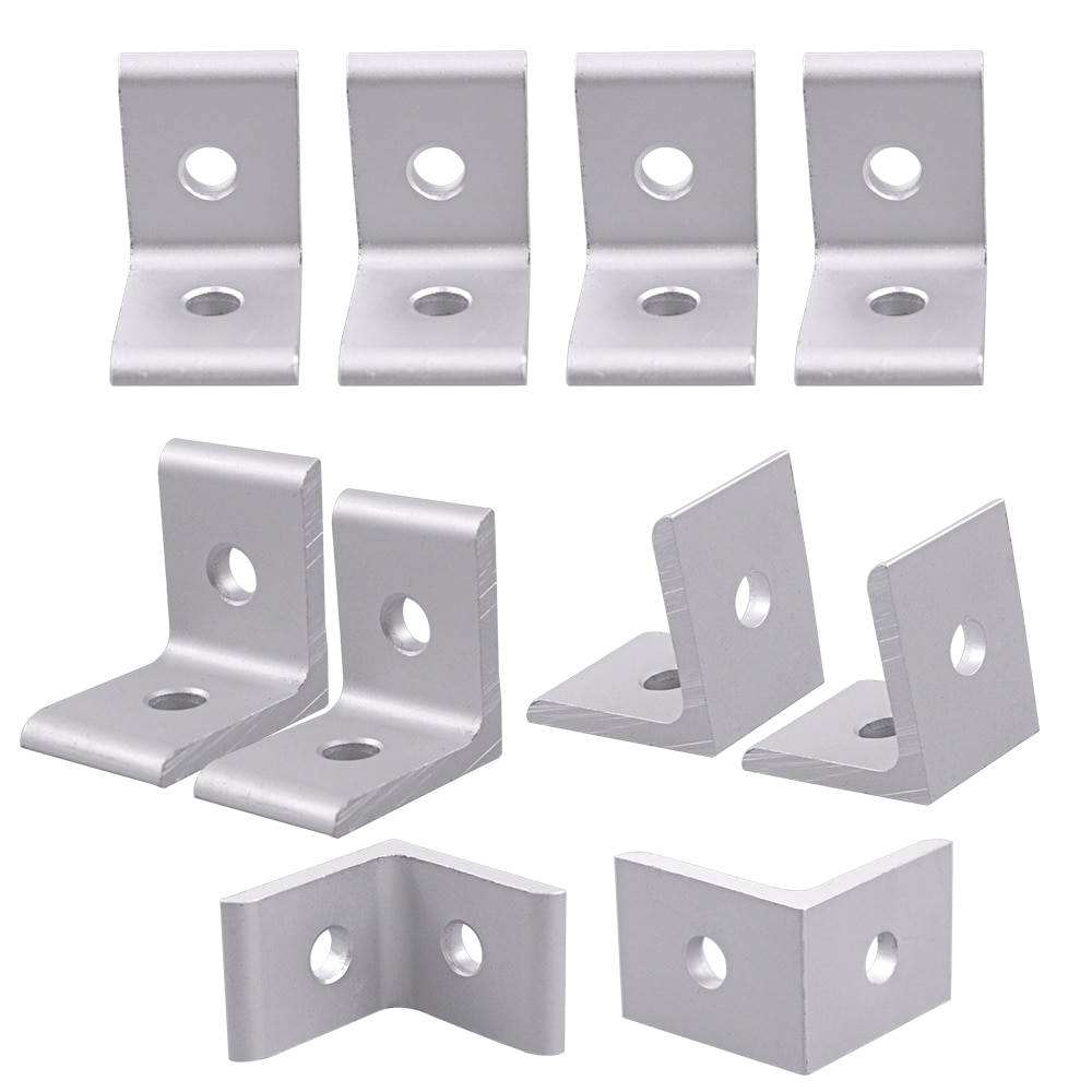 25 x 25 x 18mm 2 Hole Series Inside Corner Bracket for Aluminum Extrusion Profile with Slot 6mm Pack of 10