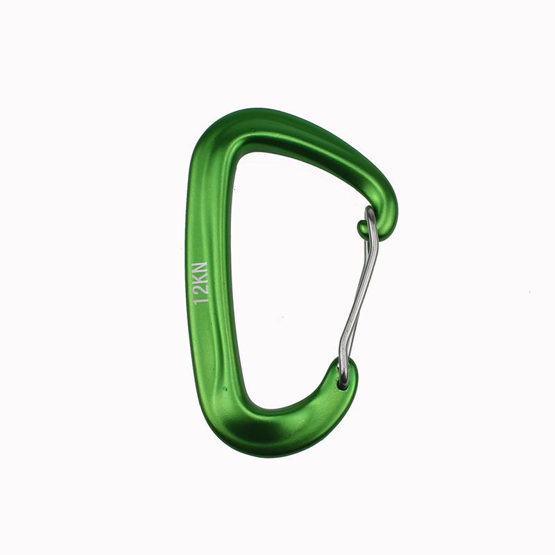 12KN Kleine klimkarabijnhaak D-vorm Bergbeklimmen Gesp Haak Veiligheidsslot Outdoor Camping Wandelen Sleutelhanger: green