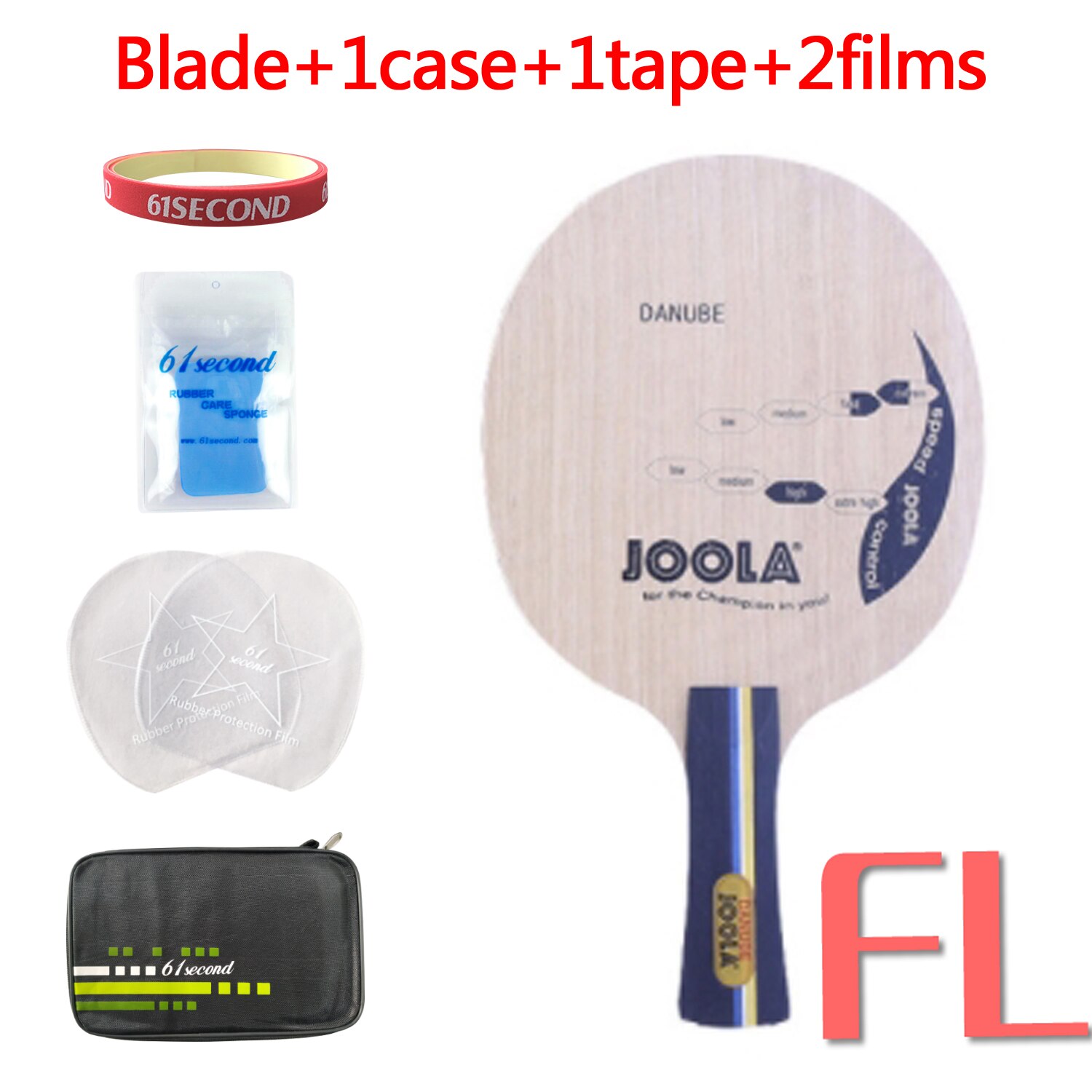Joola donau  (5- lags træ, loop-stil) bordtennis-bladracket ping pong bat padle: Fl med fm-sag