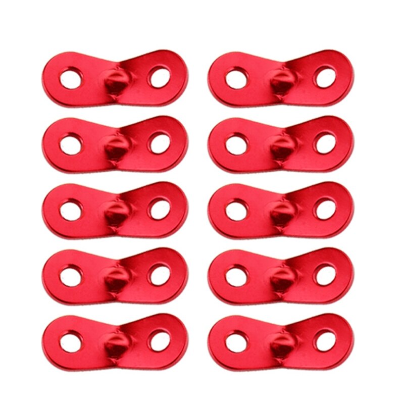Tendeurs de corde de tente en alliage d&#39;aluminium, 10 pièces, corde de Camping antidérapante, boucles de verrouillage, double trous, bouchon d&#39;arachides