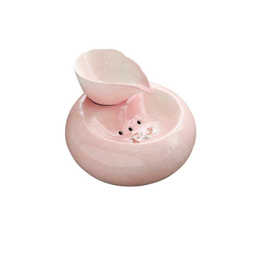 Fuente eléctrica de cerámica para gatos y perros, tazón para beber, fuente de agua automática para gato, dispensador de productos para mascotas, cuenco para comida: Pink / USB Type
