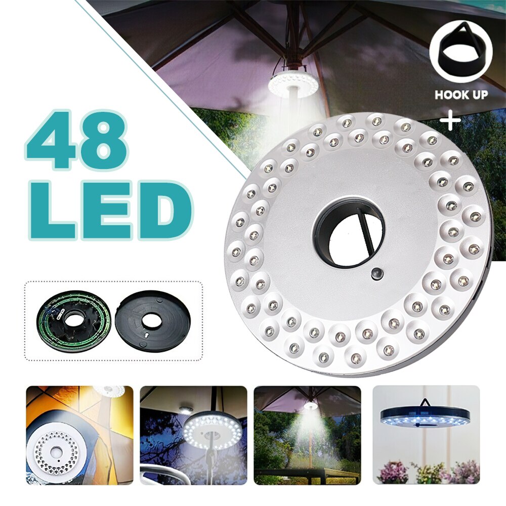 48 Led Outdoor Camping Paraplu Lamp Tuin Patio Tent Licht Noodsituatie Lantaarn Night Lights Voor Camping Vissen Verlichting