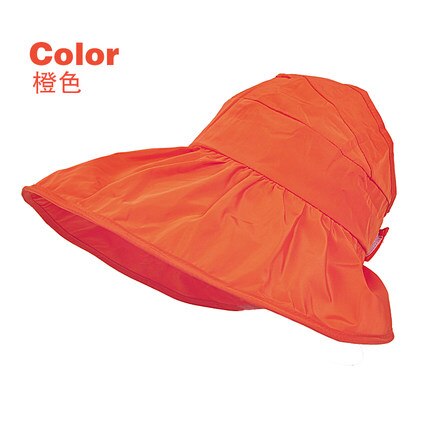 Solhatte solskærmshat solhatte til kvinder med store hoveder strandhat sommer uv beskyttelse: Orange