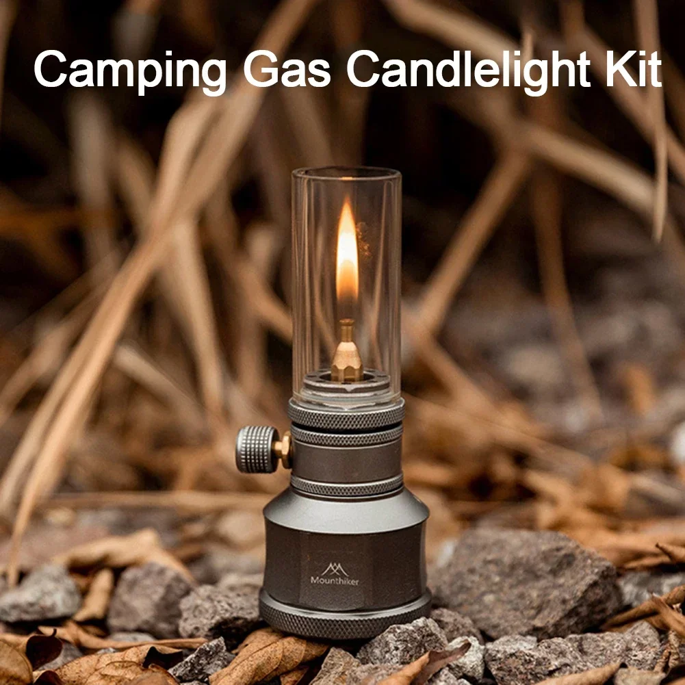 Flambant neuf Camping bougie lampe à gaz veilleuse tente gaz lanterne bougie Kit avec réservoir vide rallonge tige accessoires