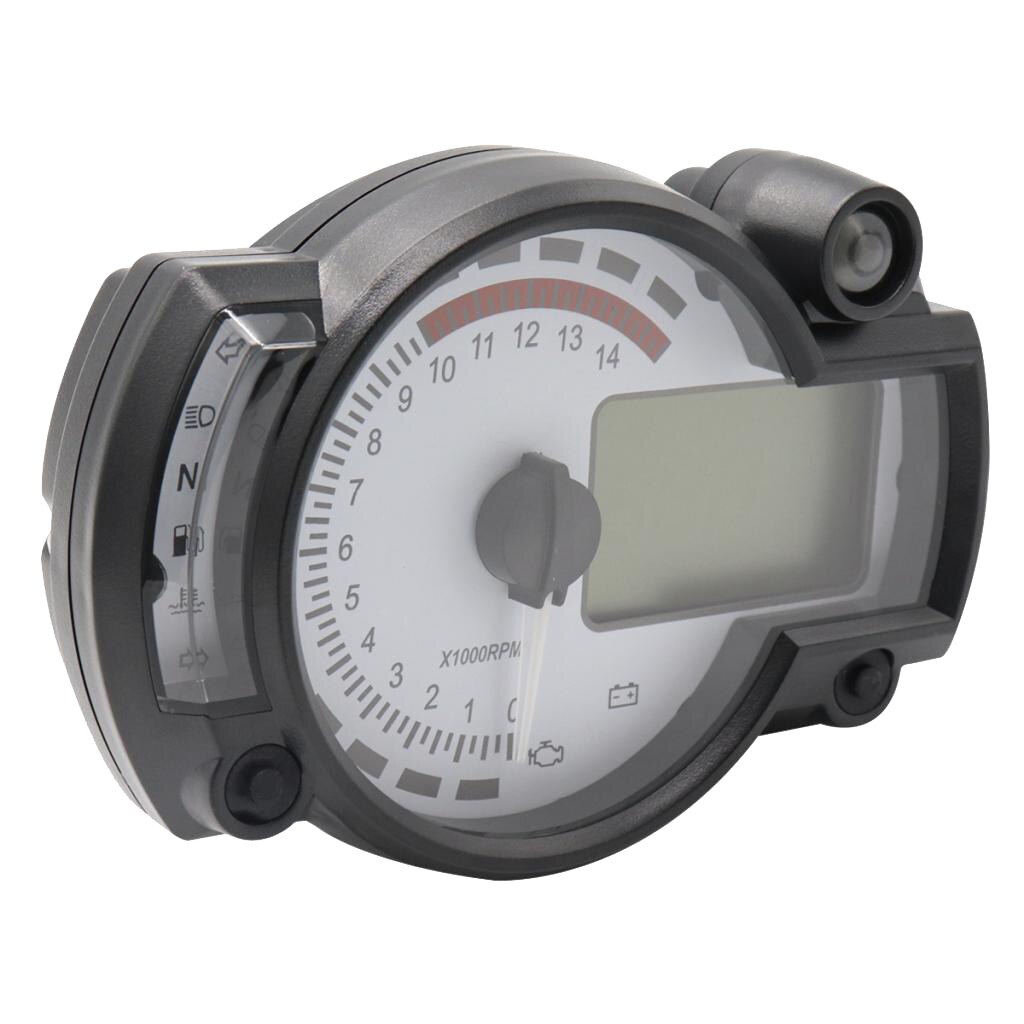 Universal LCD Motorcycle 7 Colors Speedometer Odometer 14000 RPM Speed Fuel Gauge 299 Kph Mph -12V