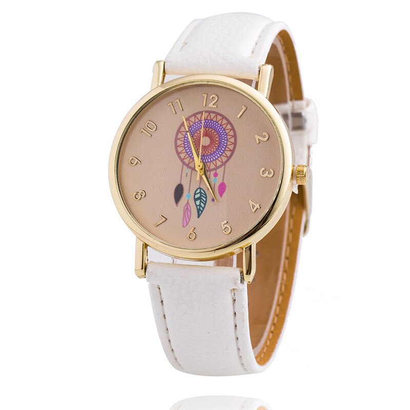Reloj atrapasueños de para mujer, relojes casuales, de cuero, de cuarzo, LZ4097