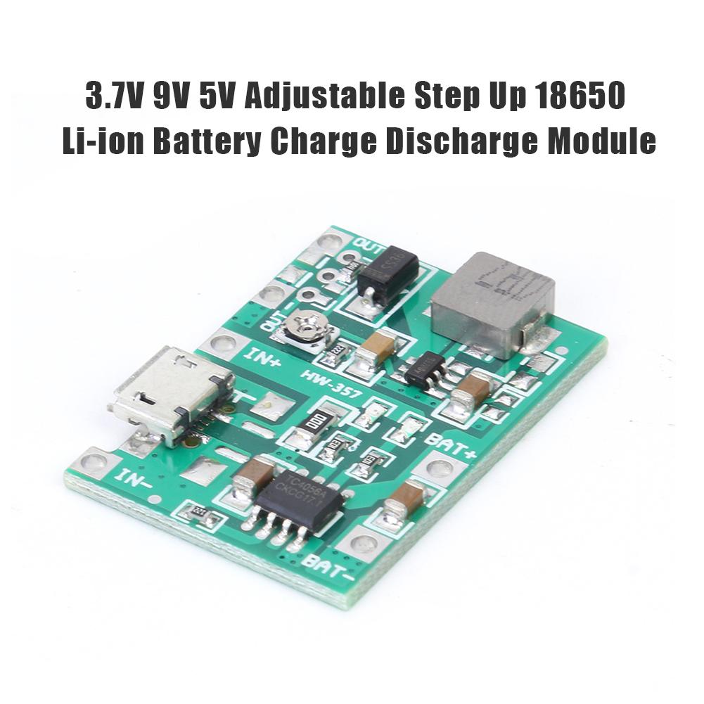 3.7V 9V 5V 2A Adjustable Step Up Boost Converter 18650 Battery Charger Board Counterclockwise Rotating Boost Of Positioner