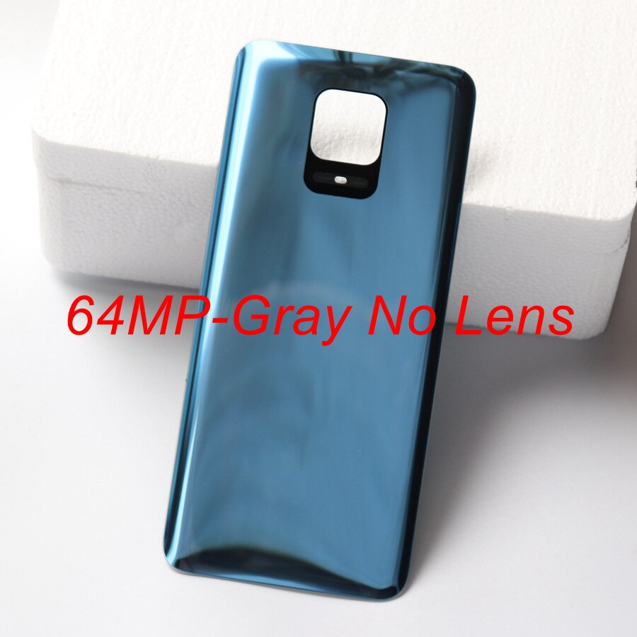 Back Glass Cover for Xiaomi Redmi Note 9 Pro 9S Battery Cover Rear Housing Door Glass Panel Case for Redmi Note 9S Battery Cover: 64MP-Gray No Lens