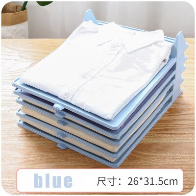 Planche à plier Organisateur T-Shirt Vêtements Pli Facile Organisateur Taille Adulte Vêtements Pliant Conseil Gagner Du Temps Vêtements Organisateur: 5pc blue