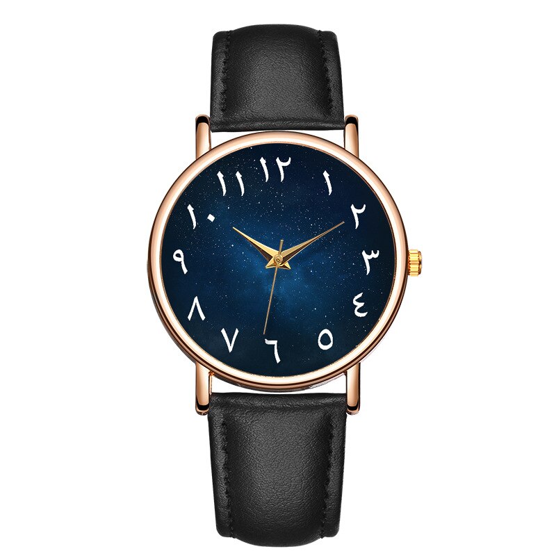 2022 Women Arabic Numerals Dial Watches Leather Watchband Quartz Clock Zegarek Damski