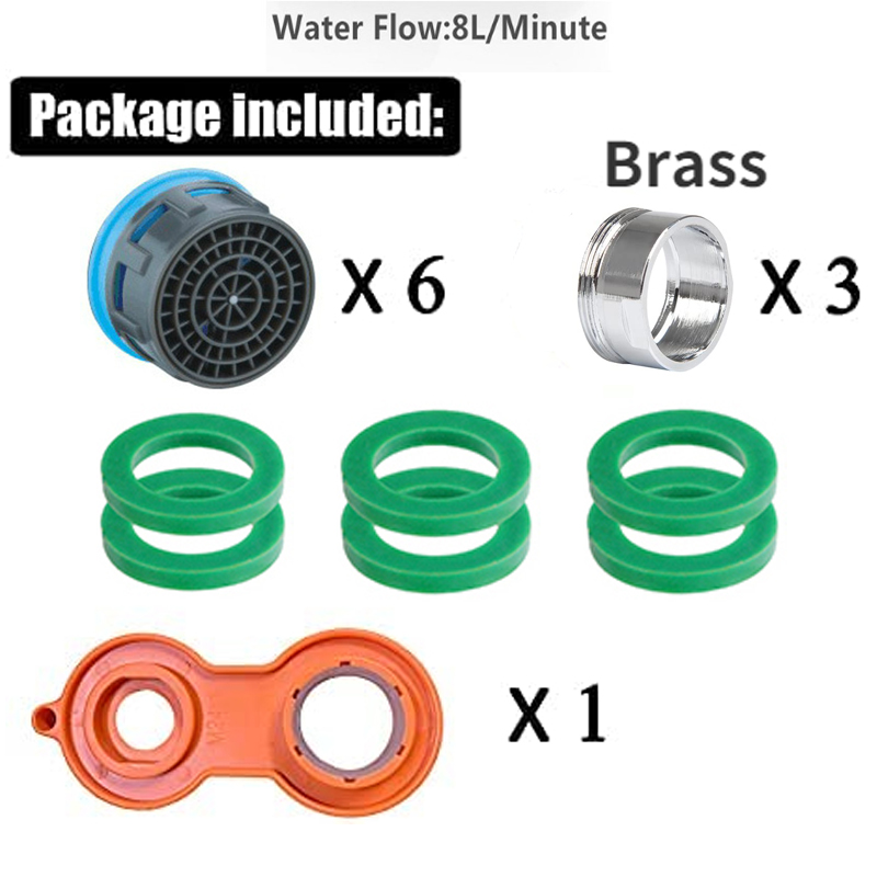 24Mm Kraan Beluchter Vervanging, Water Saver Uitloop Filter Keuken Kraan Beluchters Kit(6 Stuks) kraan Adapter Badkamer: Bordeaux