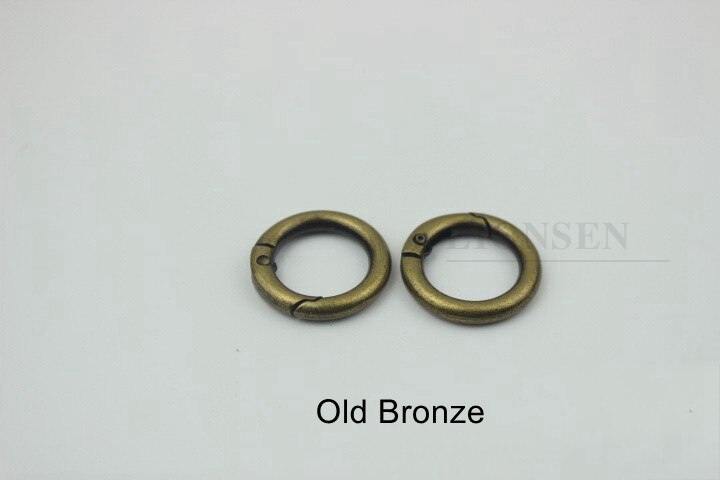 2PCS 20MM Metal Spring Gate O Ring Trigger Clasp Clips Snap Buckle Hook Keychain DIY Bag KeyRing Handbag Hardware Accessories: Old bronze