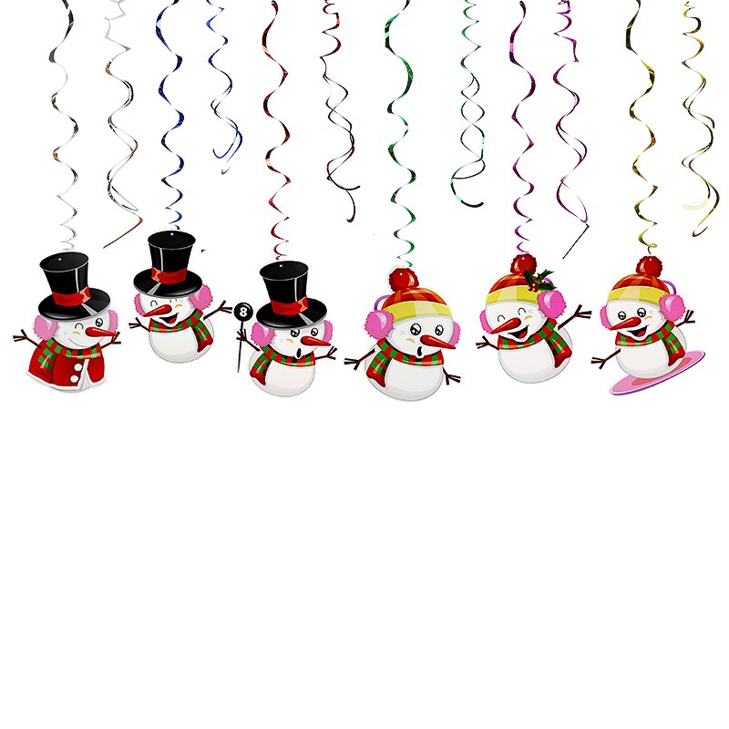 Christmas Swirl Banner Santa Claus Christmas Tree Spiral Pendant Ceiling Hanging Gralands for Home Decor Natal Room Decoration: Q03