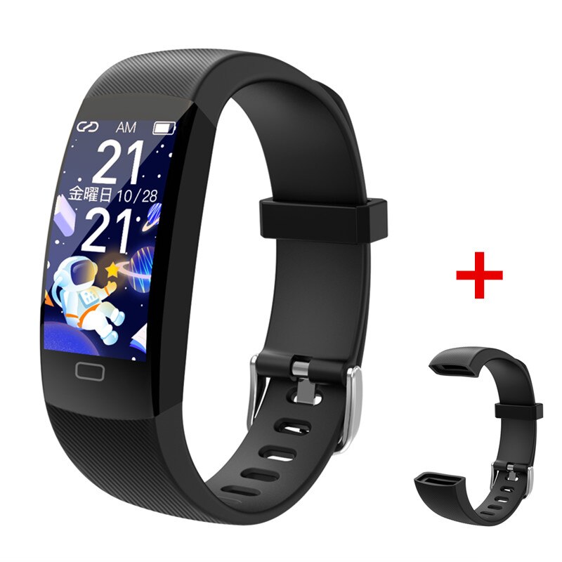 Pulsera inteligente F64T, dispositivo resistente al agua IP68, con monitor de temperatura corporal, frecuencia cardíaca, presión arterial y oxígeno, novedad de 2022: and black