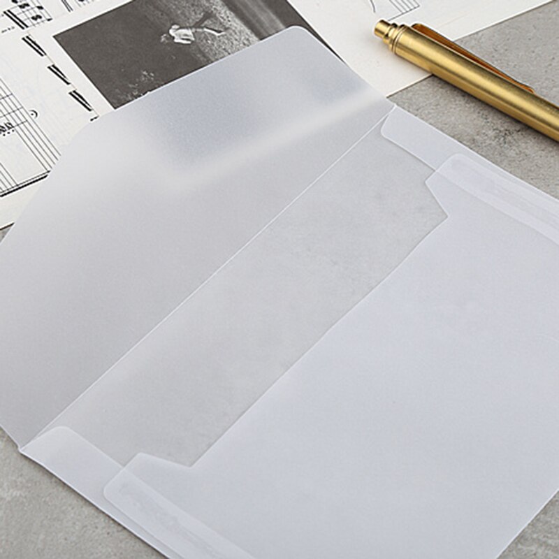 50 pièces translucide blanc papier parchemin enveloppe cartes postales Invitations enveloppes de couverture