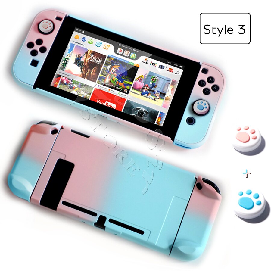 Funda desmontable bonita para Nintendo Switch, funda estilo bolso de piel dura con carcasa rosa para Nintendo Switch y Joy-con