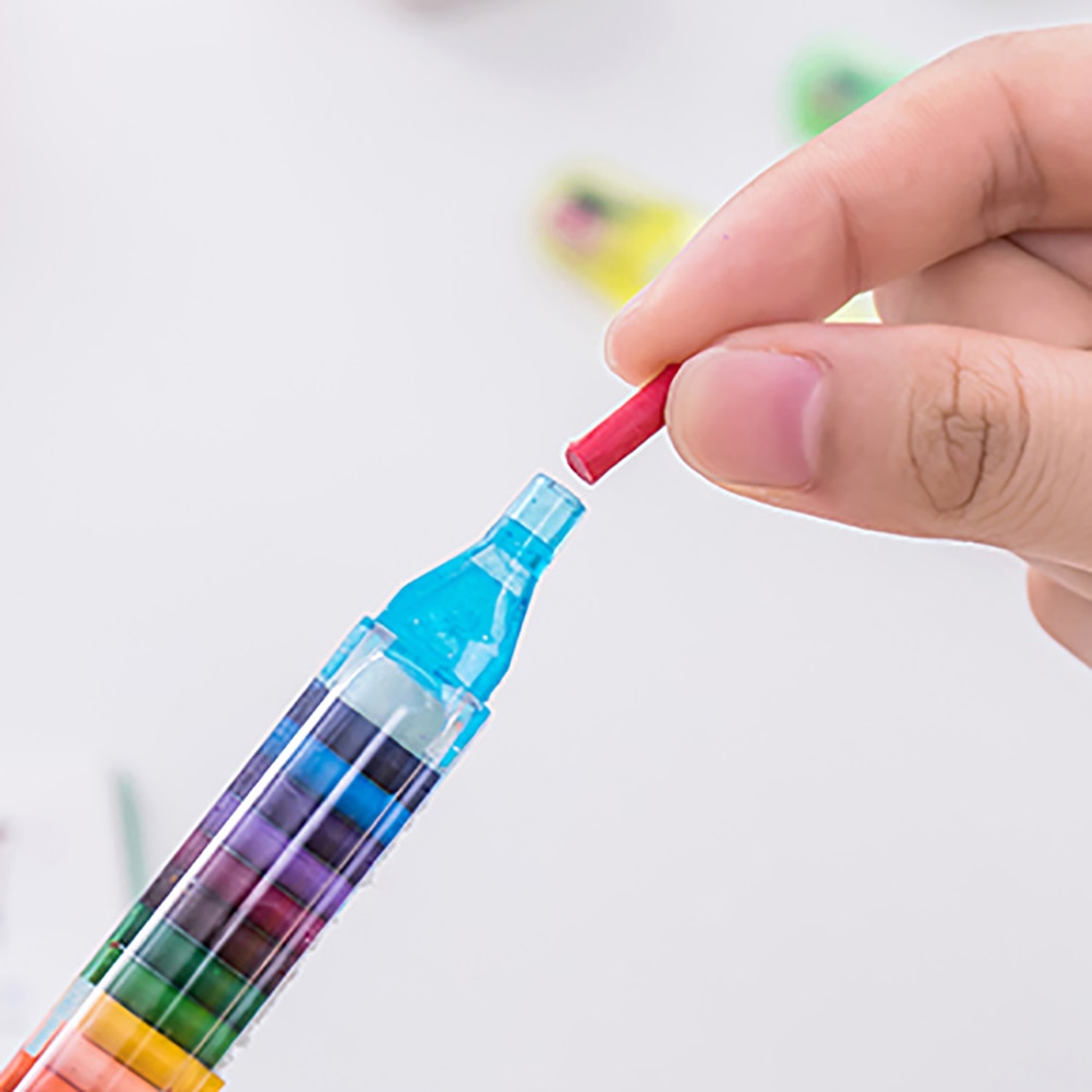 20 farver sikre giftfri børn maleri legetøj graffiti pen olie pastel voks farveblyant papirvarer diy