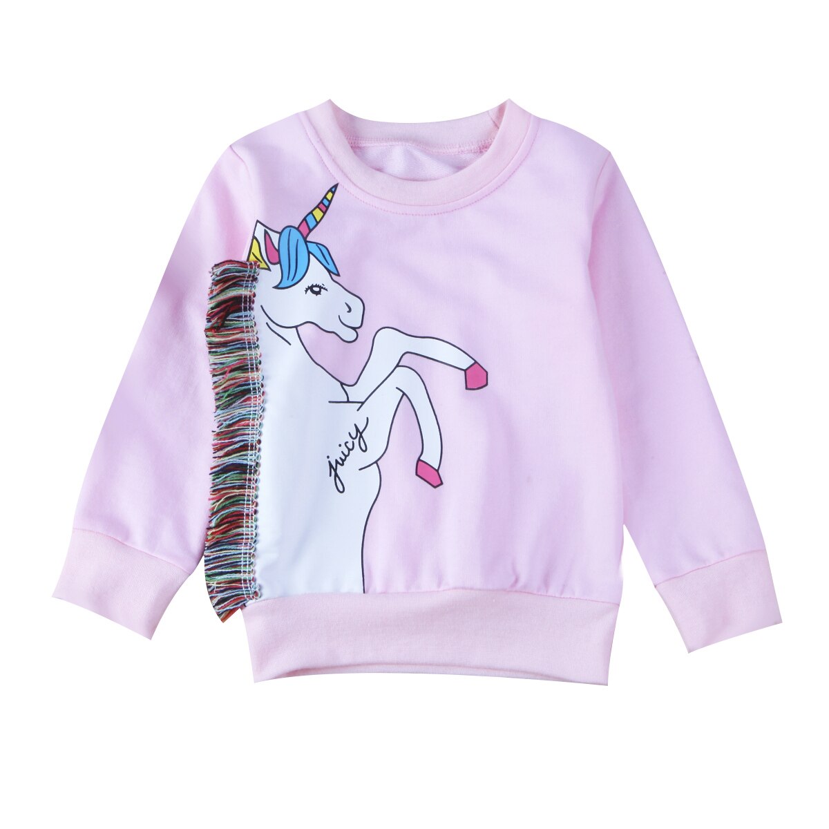 Unicórnio crianças bebê meninas jumper camisola pulôver criança camiseta manga longa algodão topos roupas: 6 T