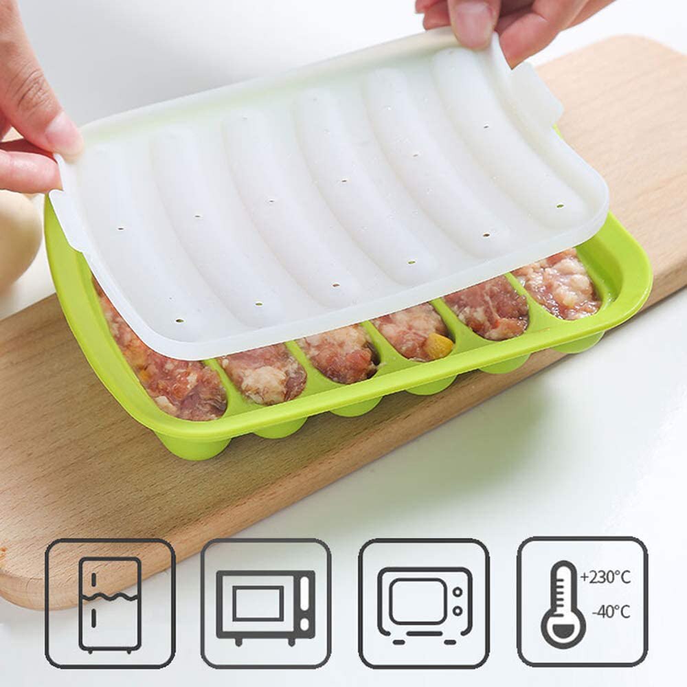 Silikon Backform Wurst Lebensmittel Klasse Fleisch Schinken Hersteller für Küche Bequemlichkeit Heißer Hund bilden Küche Spielereien Zubehör Werkzeuge