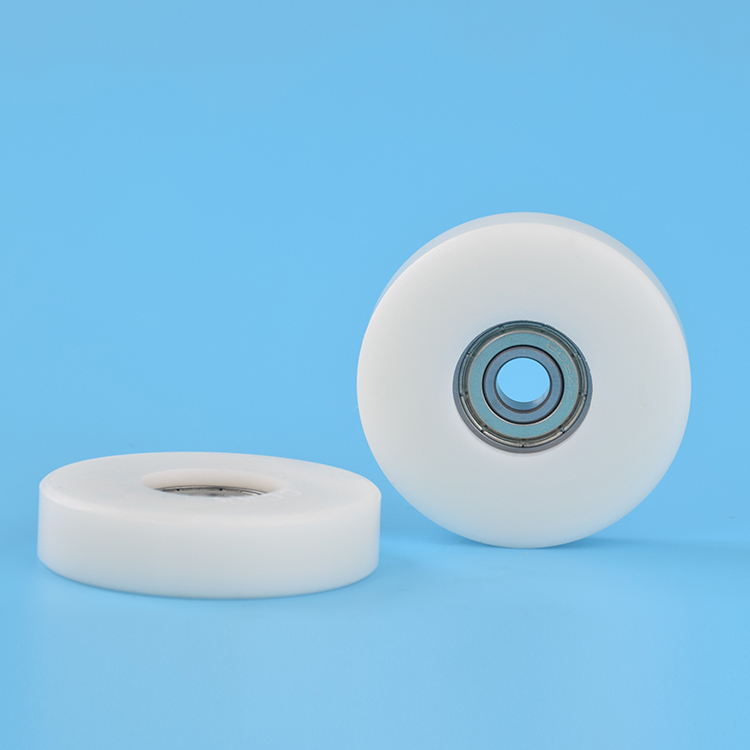 Paquete de 8*50*12mm, polea de rodamiento de plástico, rodillo POM incrustado 608 rodamientos, rueda plana de diámetro 5cm