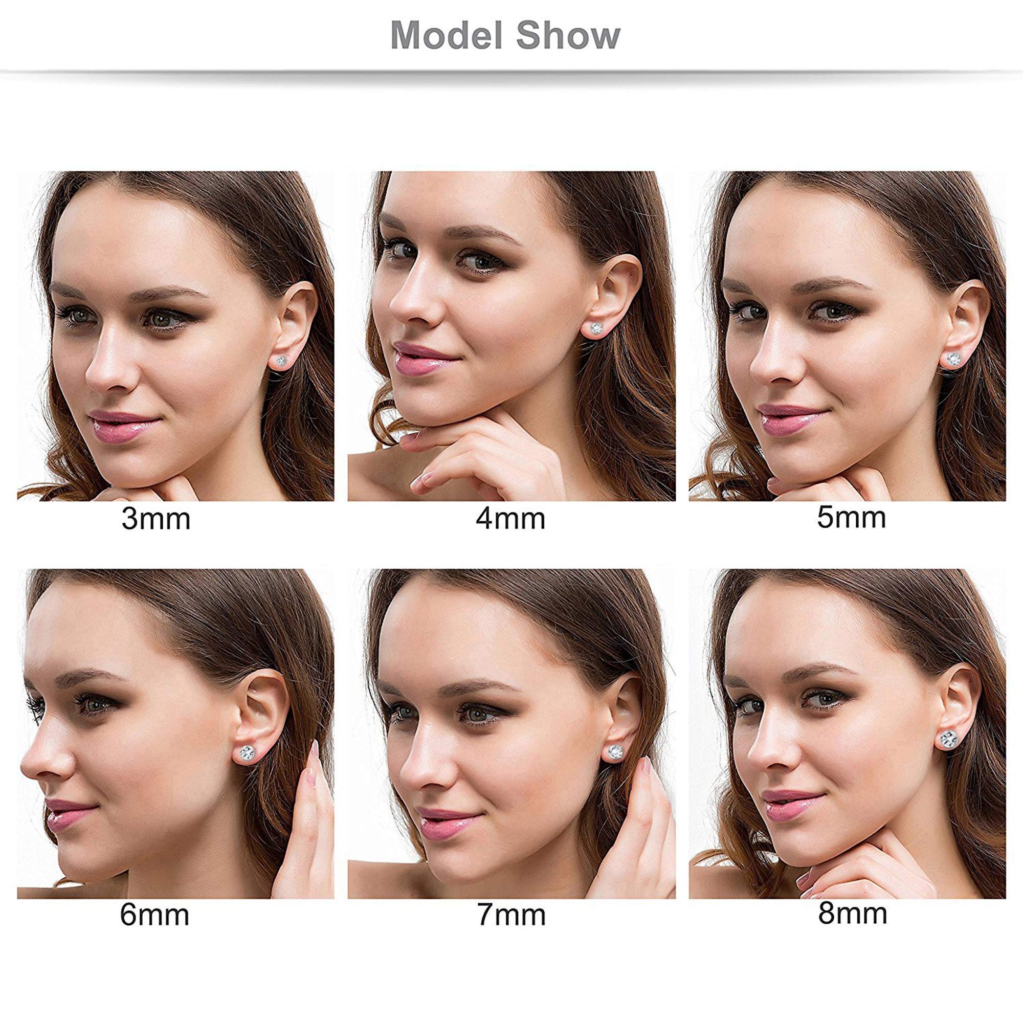Wkoud 16G 1 Paar Rvs Screwback Kraakbeen Stud Oorbellen Voor Mannen Vrouwen Plaksteen Tragus Helix Oor Stud Piercing set