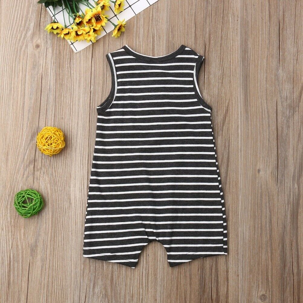 0-24 Baby Baby Jongen Meisje Gestreepte Romper Kleding Mouwloze Gestreepte Rompertjes Zomer Outfit