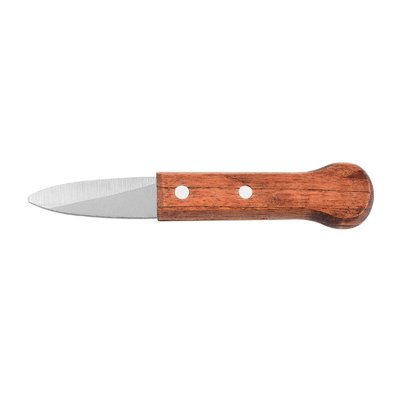 Swayboo Stainless Steel Wooden Handle Dull Blade Oyster Knives Scallop Knife Seafood Tools: Style 1