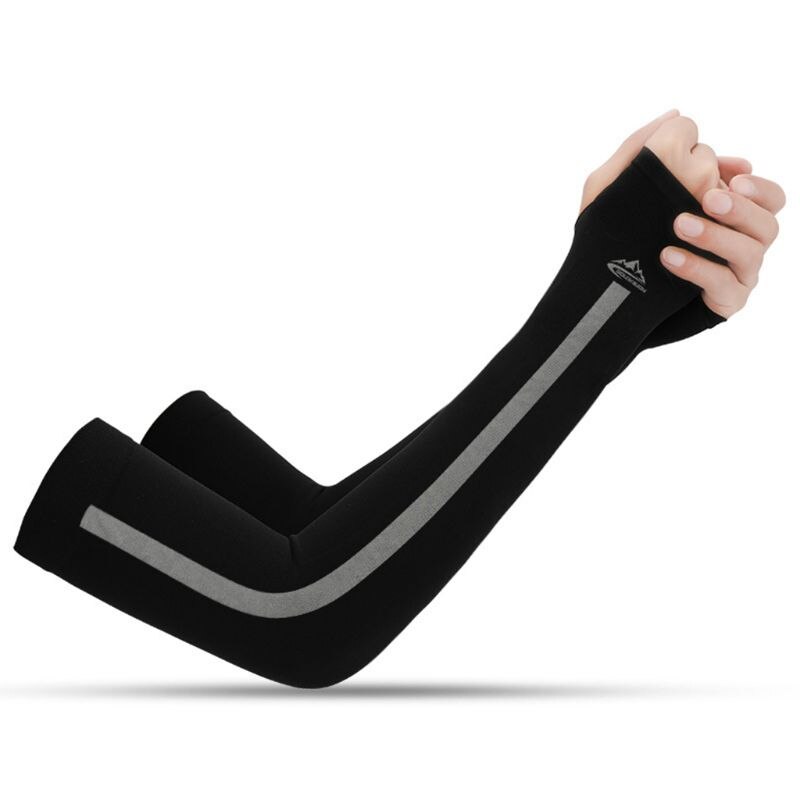 Unisex uv-bescherming met ice silk verkoelende armhoezen, upf 50 compressiehoes: 6 ee 501979- bk