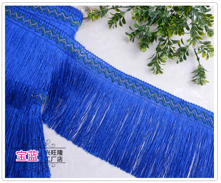 12Yards Gordijn Sofa Decoratie Lace Trim Diy Accessoires Kwastje 15Cm Breed: Sapphire