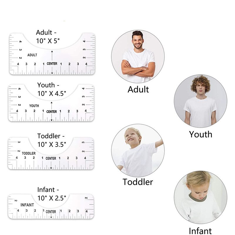 LOLO T-Shirt Alignment Ruler Alignment Tool Chart Drawing Template Clothing Pattern Sewing Tools Geometry Template