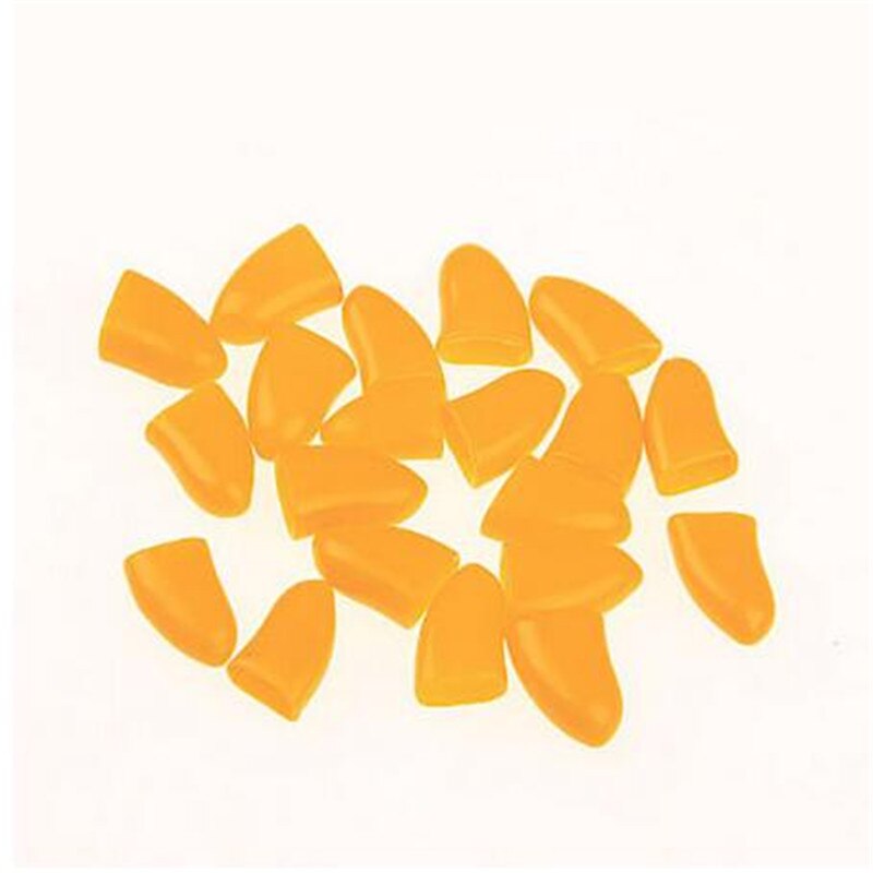 Colorful 20pcs Cats Dogs Paws Caps Protective Nail Claw Cap+ Adhesive Glue Soft Rubber Pet Nail Cover Pet Supplies Chihuahua: Yellow / XL