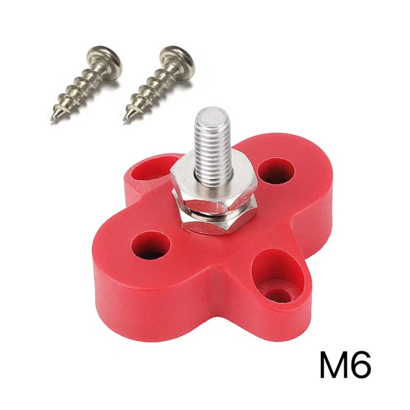 M6 M8 48V Junction Block Bus Bar 5/16" Terminal Block Insulated Dual Heavy Duty Power Distribution Stud Positive Negative RV: Orange
