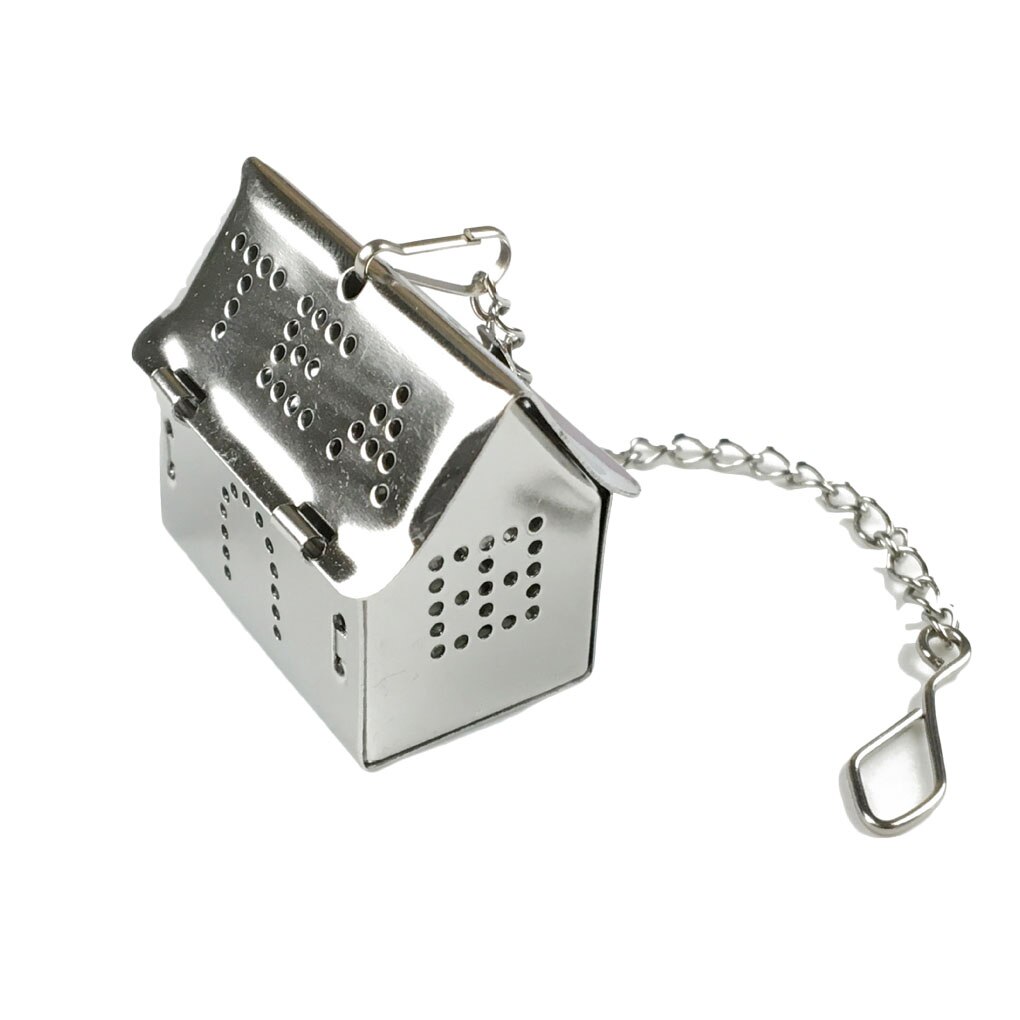 Teapot Shape Loose Tea Infuser Stainless Steel Leaf Tea Maker Strainer with Chain Drip Tray Herbal Spice Filter: 2