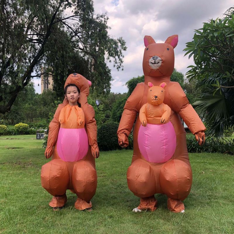 Kangaroo Inflatable Costume Fancy Dress Cosplay Halloween Theme Party Toy Performance Adults Children Outdoor Costumes