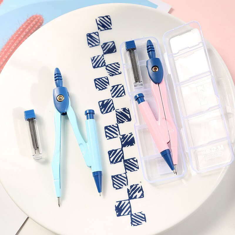 Drawing Compasses School Math Geometry Set Student Stationery with Lead Core Office School Supplies Drafting Tool
