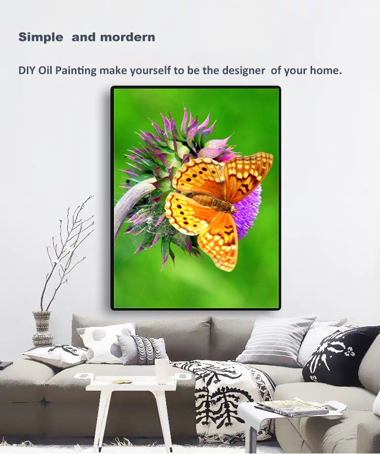 Home Decor butterfly animal painting diy oil painting by numbers kit diy canvas painting unique for adults and children