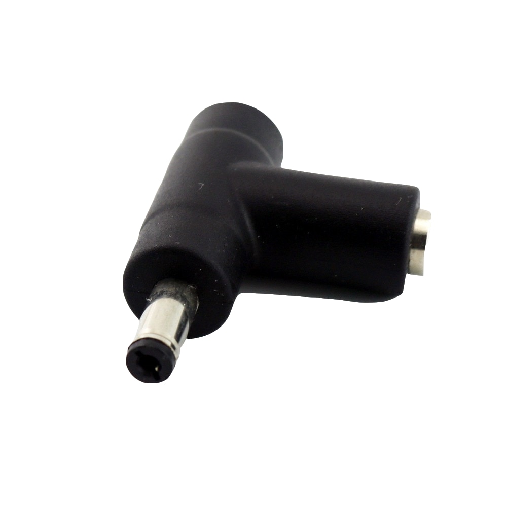 Cctv dc power 5.5x2.1mm plugue macho para fêmea dupla, conector de extensão tipo t adaptador preto, 1 peça