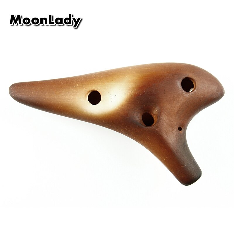 Instrumento musical de cuerda de madera, instrumento musical de Ocarina con 12 agujeros, cerámica mate cepillada