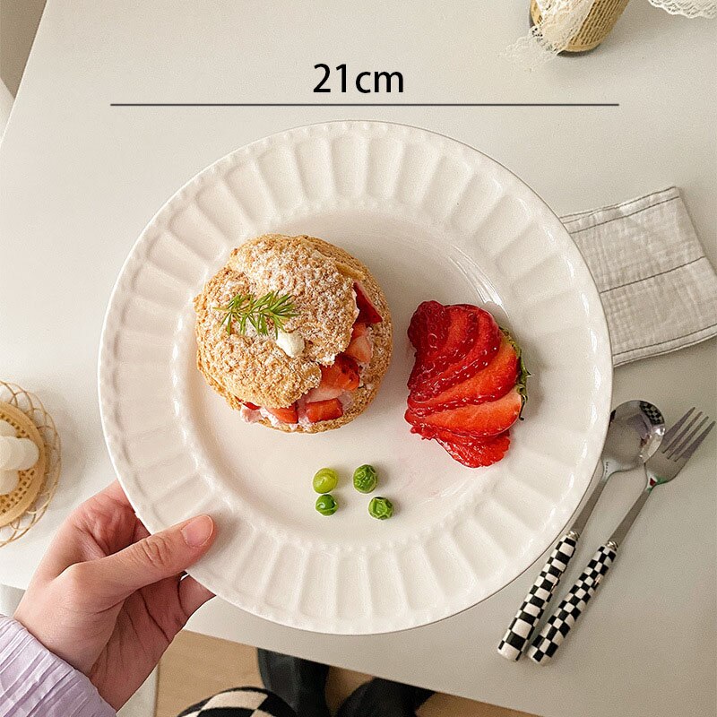 Juego de platos de cerámica europeos para el hogar, cuencos decorativos de cereales para el desayuno, platos de ensalada de frutas de escritorio para restaurante occidental: B