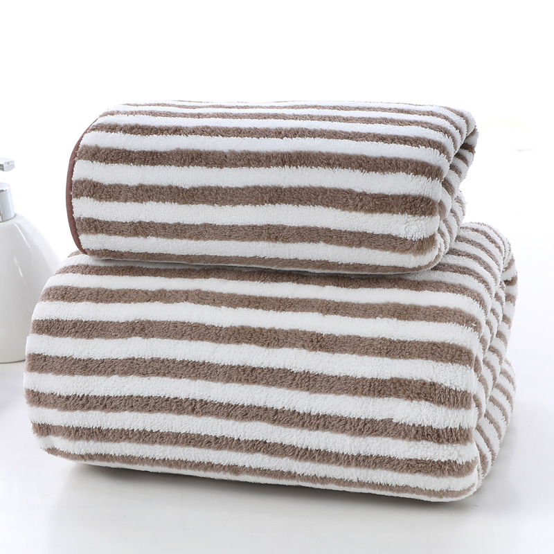 Coral Fleece Cation Face Towel + Bath Towel Set Thick Absorbent Bathroom Towels For Swimming Travel Sports Towel Set